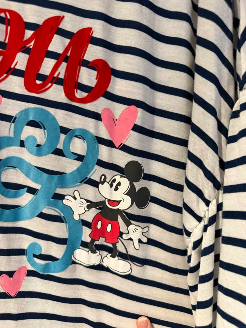 Disney Navy & White Striped 'You & Me' Mickey Minnie Long Sleeve Tee - Picture 3 of 8